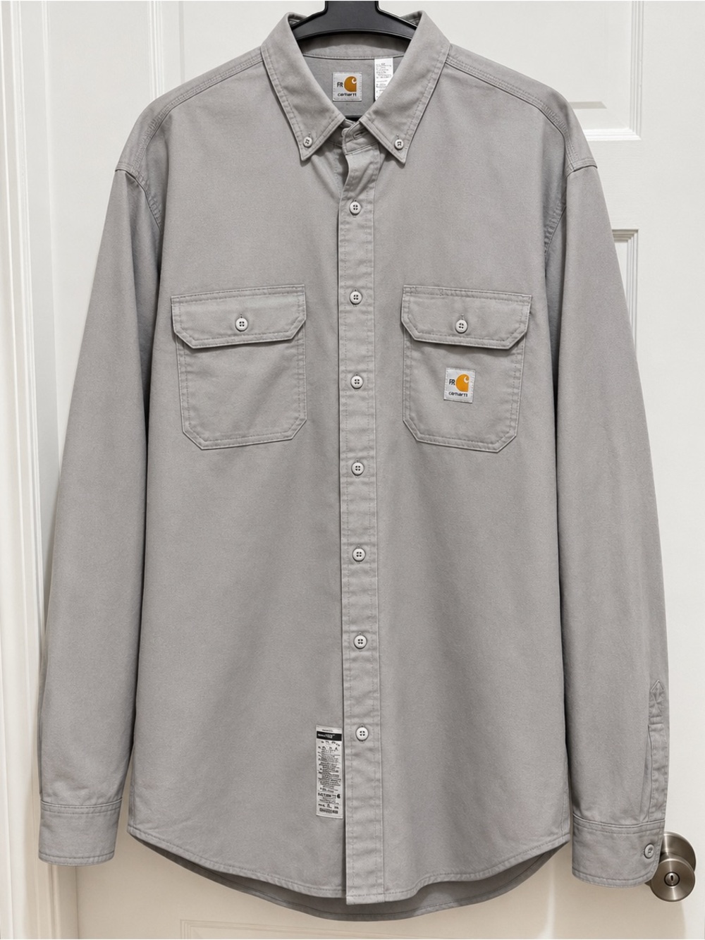 Carhartt FR Flame Resistant Button Front Work Shirt Gray 3XL Tall FRS160